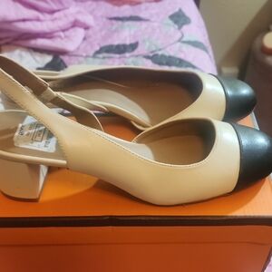 Fashion to Figure Black and Cream Platform Heels